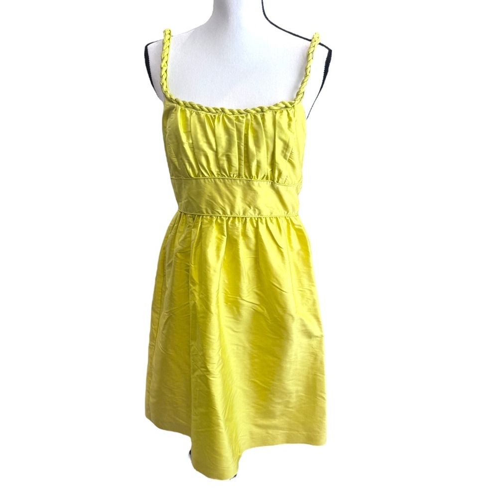 JCrew Chartreuse Yellow Silk Sundress 8